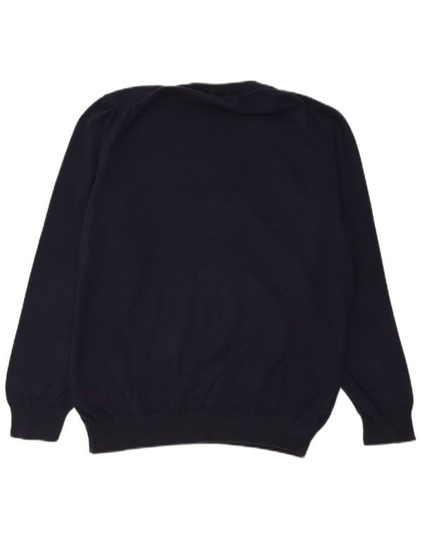 Gant Maglione da uomo con scollo a V grande in cotone blu navy