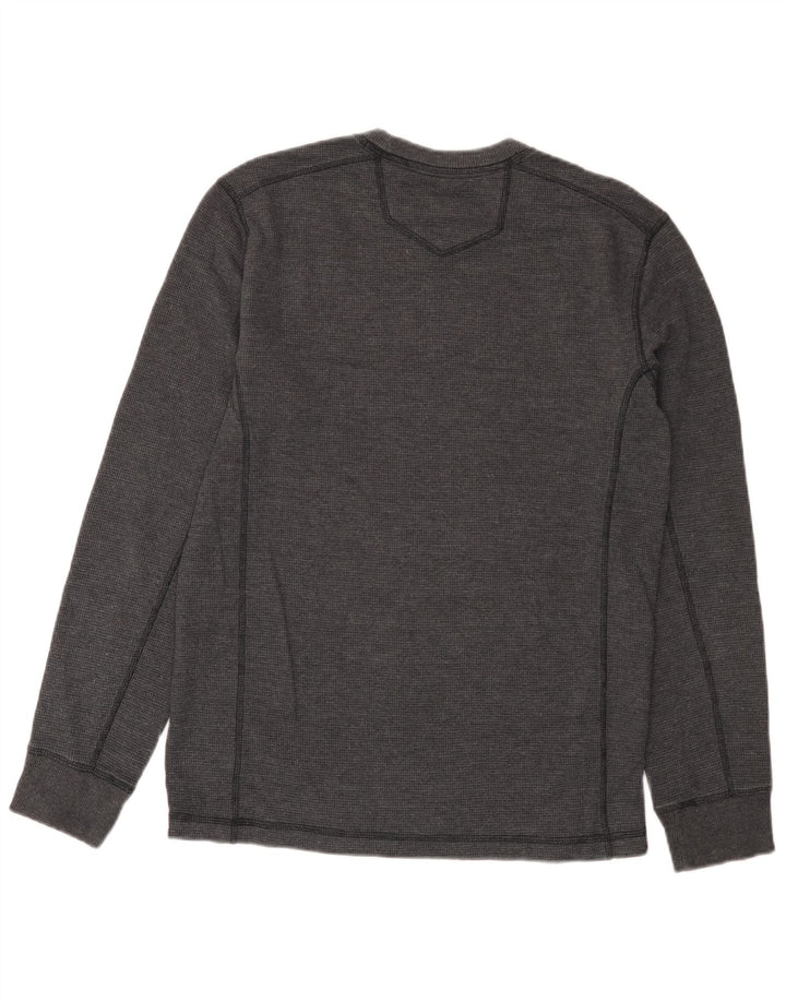 Eddie Bauer Top da uomo a manica lunga piccolo in cotone grigio