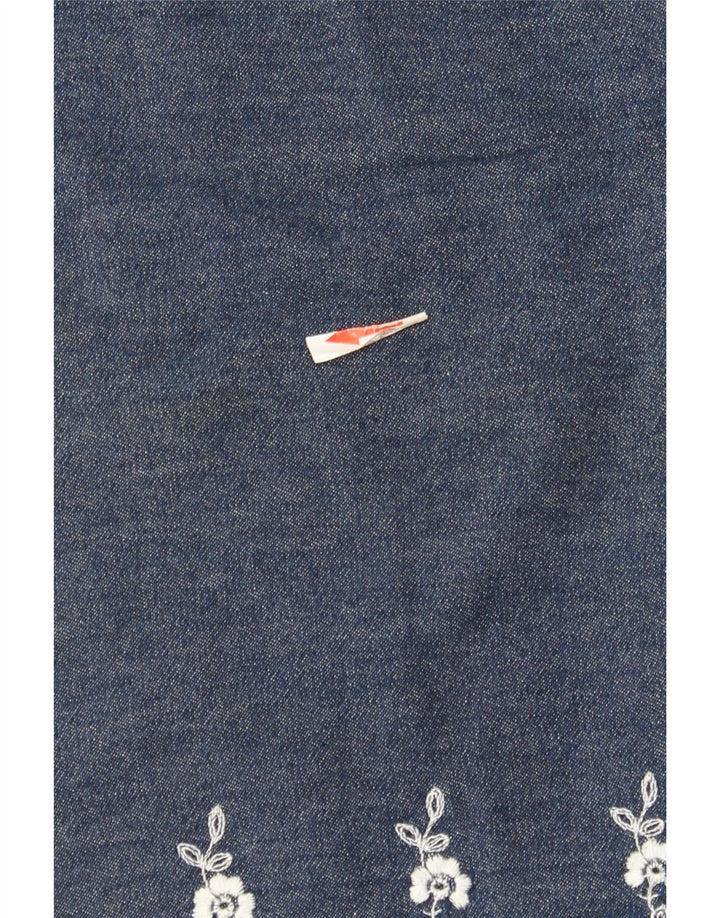 Gonna in denim da donna Marks & Spencer W28 medio blu navy floreale