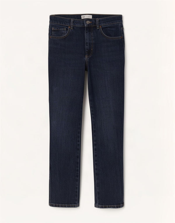 Jeans dritti da donna Zara EU 36 XS W26 L27 Cotone blu navy