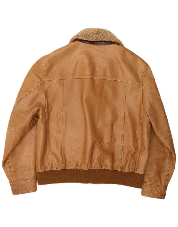 Giubbotto bomber in pelle da uomo Timberland UK 42 XL in pelle marrone