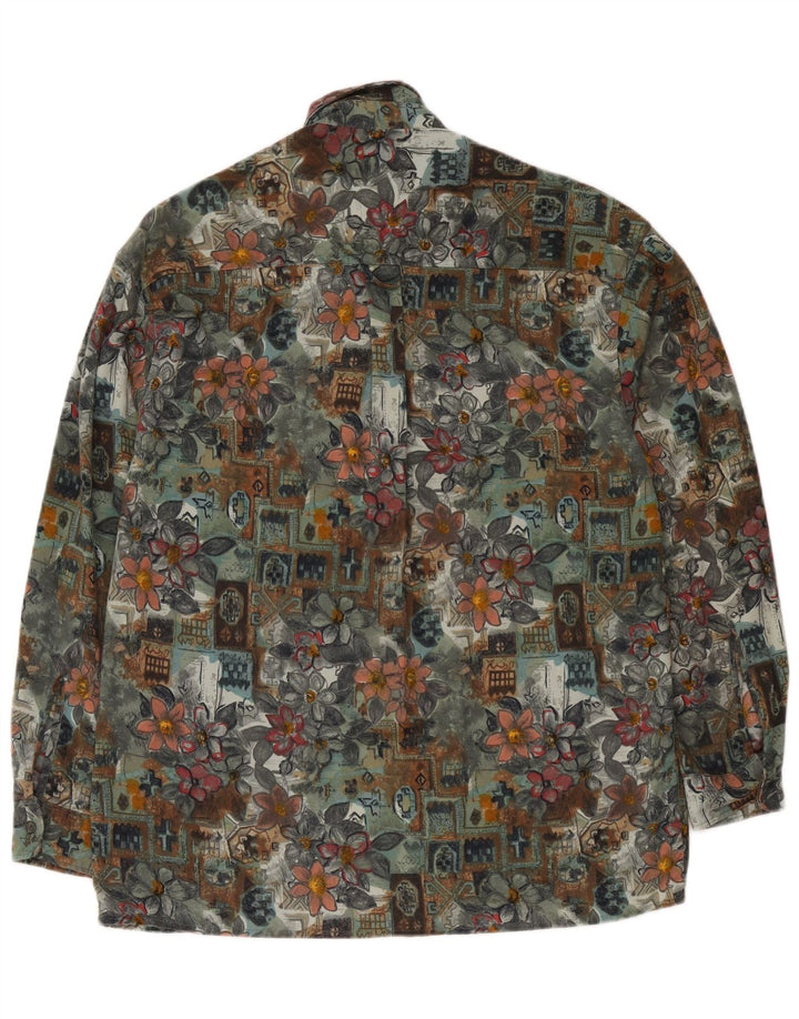 Camicia da uomo Wallees grande poliestere floreale verde