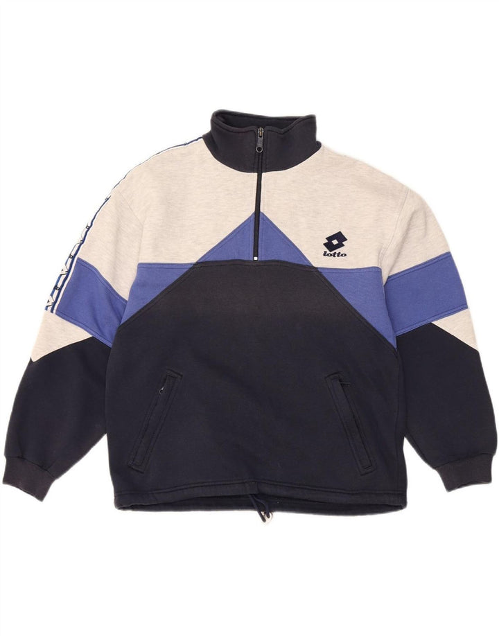 LOTTO Womens Graphic Full Tracksuit UK 14 Medium Navy Blue Colourblock