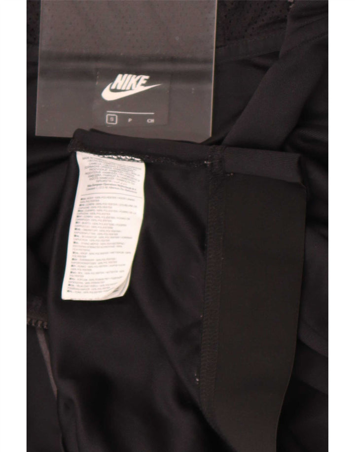 Felpa con cappuccio e collo con zip grafica Nike da uomo, piccola, in poliestere nero