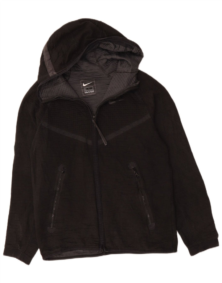 Maglione con cappuccio e zip da uomo NIKE piccolo in poliestere nero