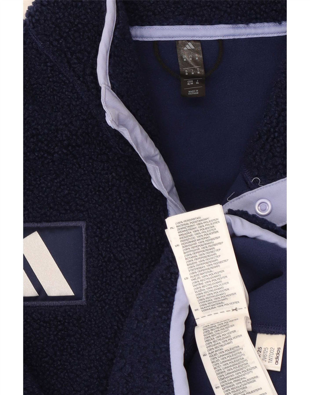 Maglione in pile Adidas Team GB da uomo con collo a bottoni, colore blu navy medio