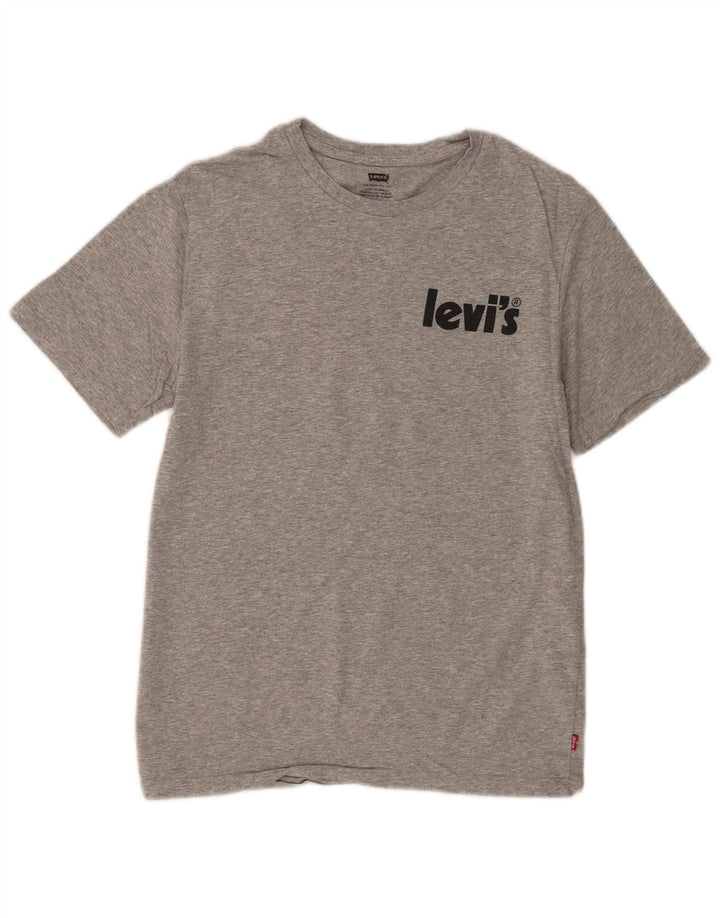 T-shirt grafica da uomo Levi's Top in cotone chiazzato grigio piccolo