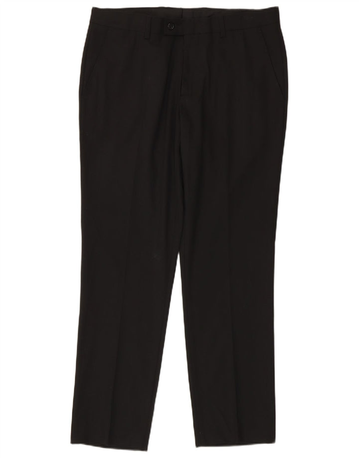 Pantaloni da abito dritti da uomo Zara EU 40 medio W31 L30 poliestere nero
