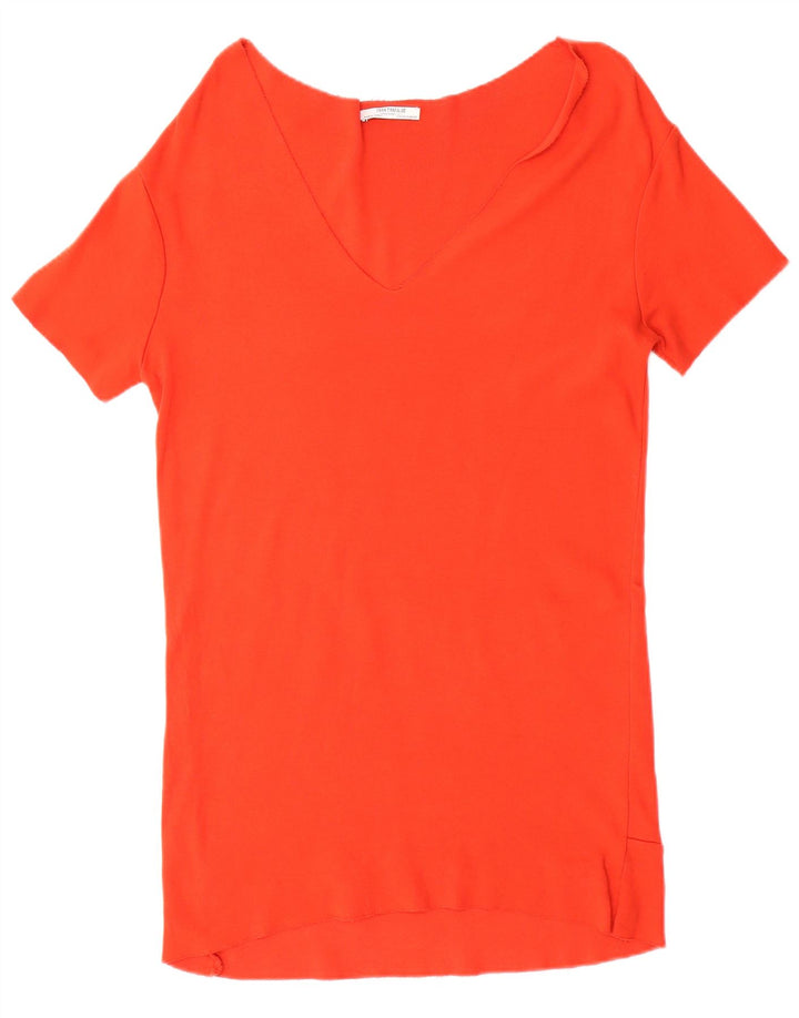 ZARA Womens Trafaluc Oversized Short Sleeves Basic Dress UK 10 Small Red
