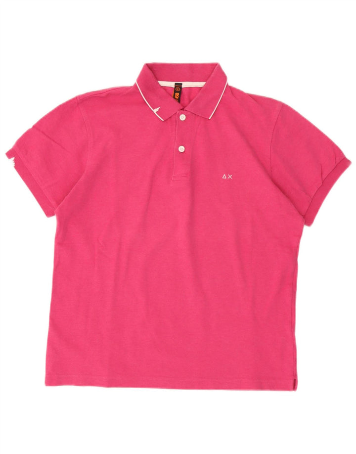 Polo da uomo Sun68 piccola in cotone rosa