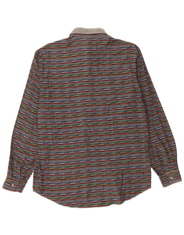 Camicia da uomo vintage taglia 41 16 grande cotone a righe grigie