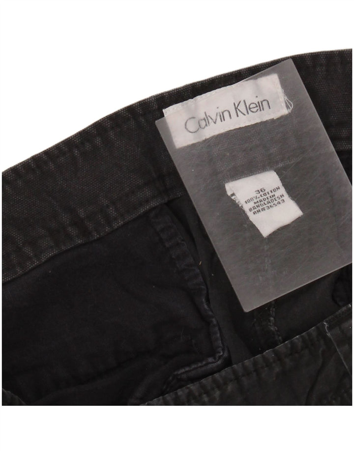 CALVIN KLEIN Pantaloncini cargo da uomo W36 grandi in cotone nero