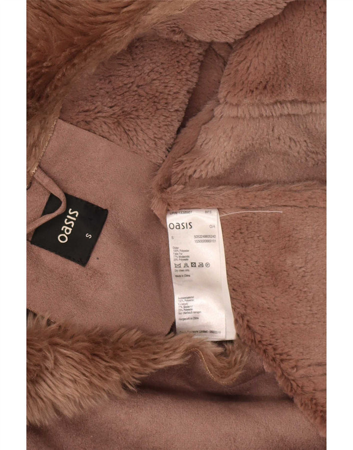 Giacca Sherpa aperta da donna Oasis UK 10 Small Marrone Poliestere