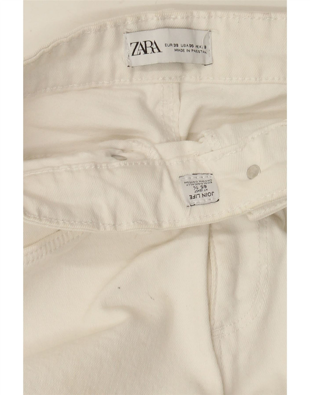 Jeans svasati da donna Zara EU 38 Small W28 L26 Cotone bianco