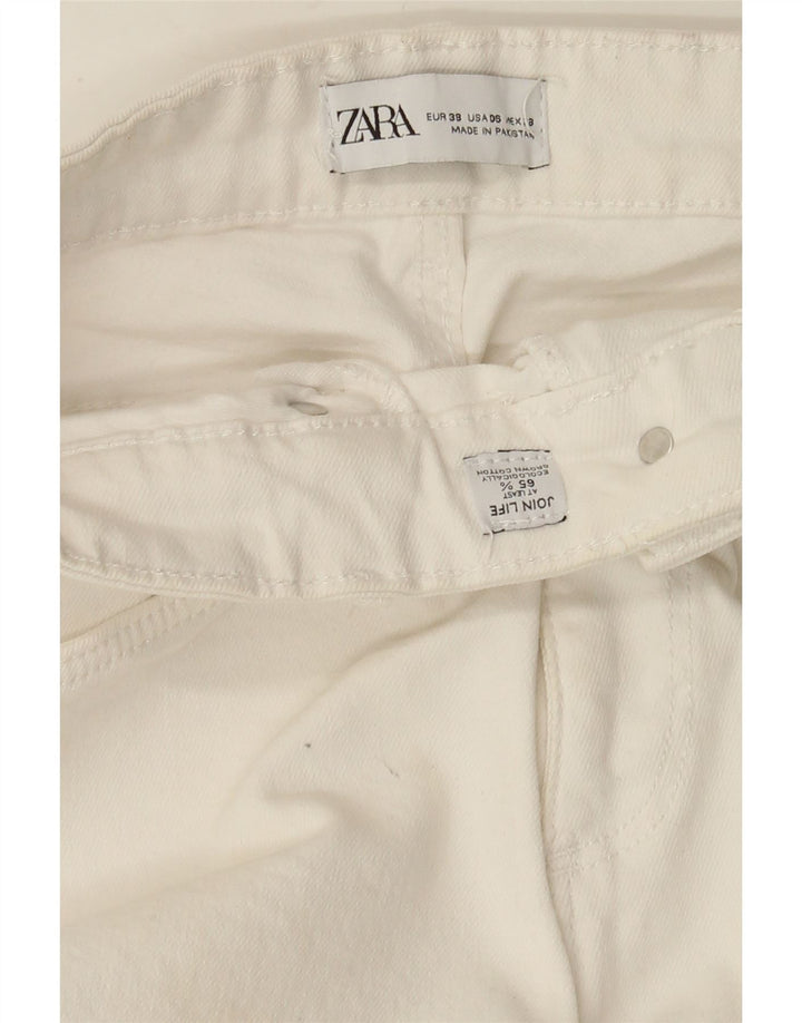Jeans svasati da donna Zara EU 38 Small W28 L26 Cotone bianco