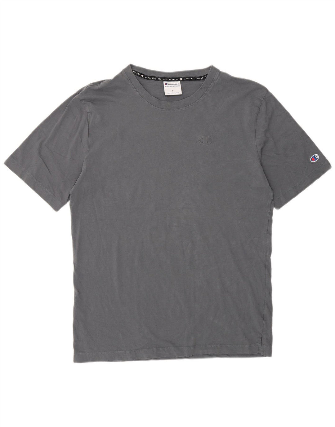 T-shirt regolare da uomo Champion Top grande in cotone grigio
