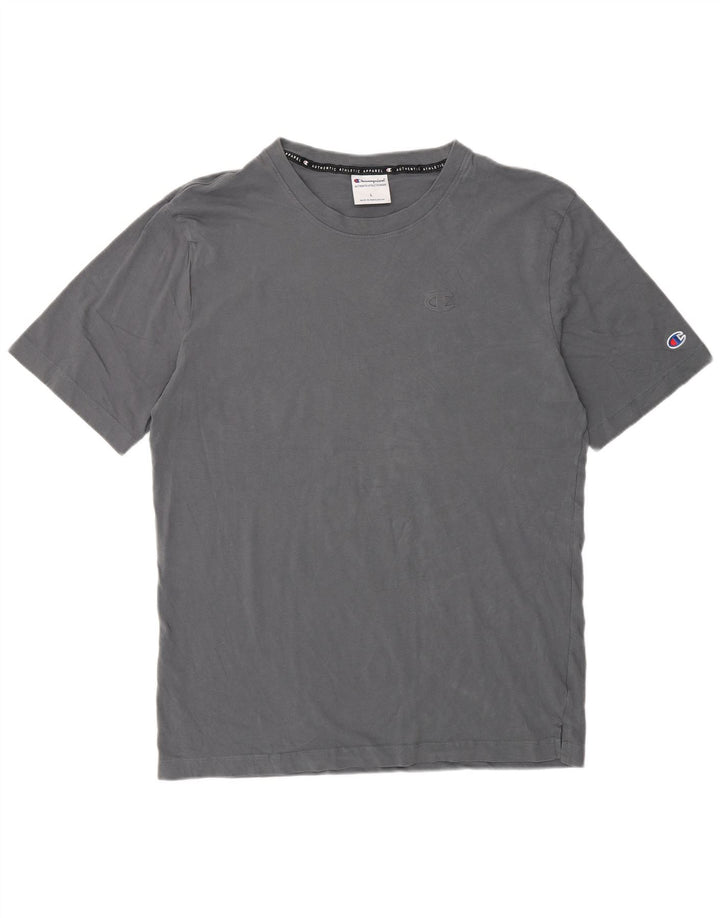T-shirt regolare da uomo Champion Top grande in cotone grigio