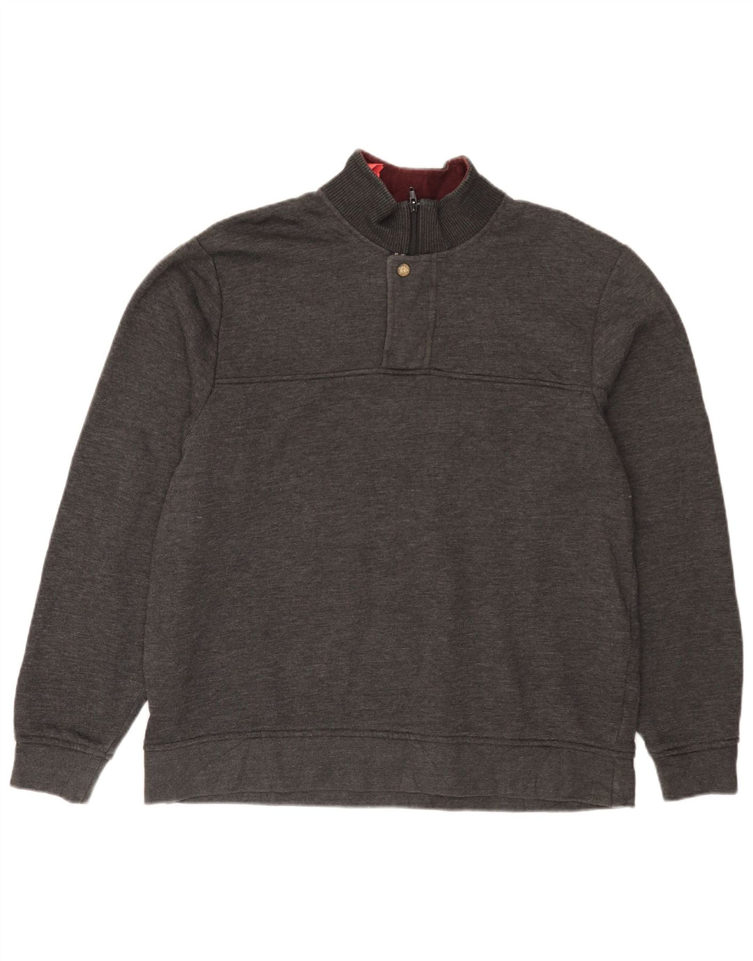 ORVIS Felpa con collo con zip da uomo Maglione grande grigio screziato