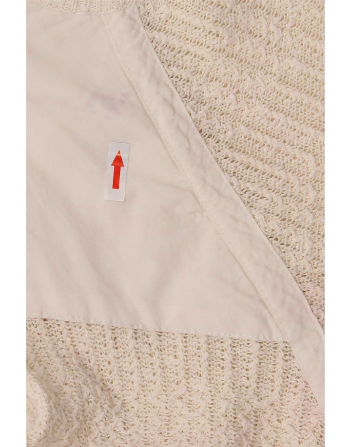 Maglione vintage da uomo con scollo a barca color block beige medio