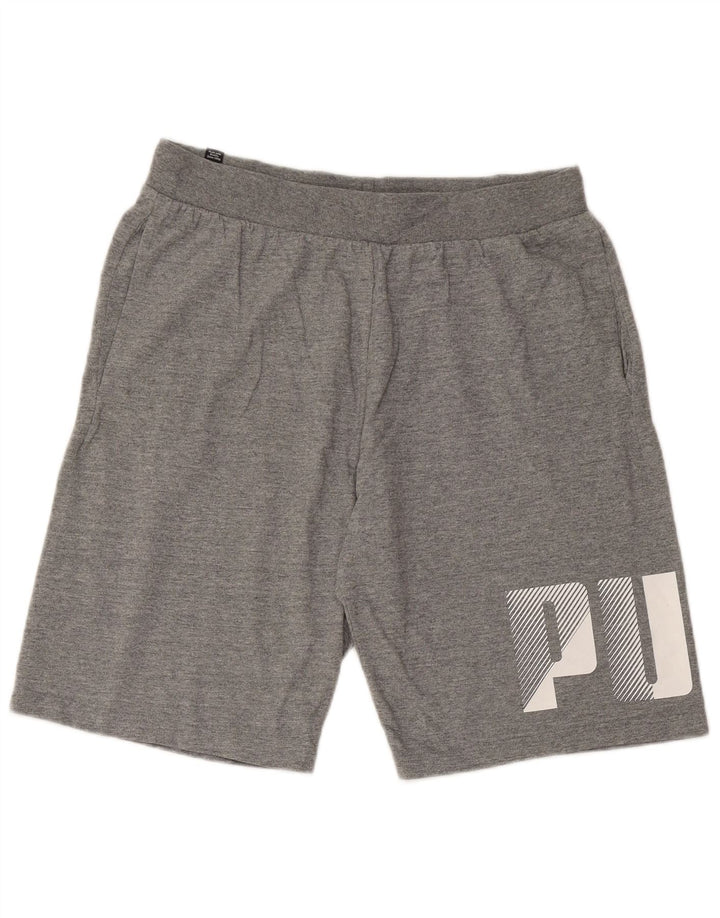 PUMA Mens Graphic Sport Shorts Large  Grey Cotton