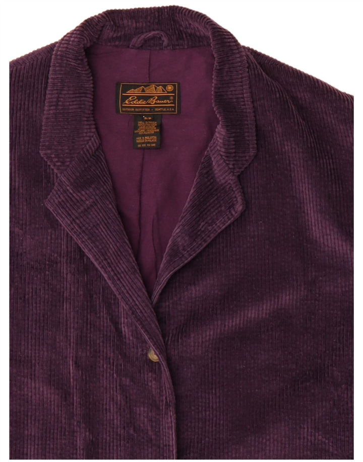 EDDIE BAUER Giacca blazer oversize a 3 bottoni da donna UK 10 piccola bordeaux