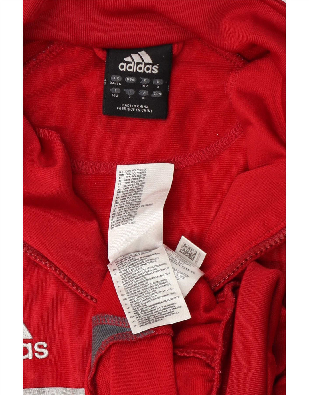 Giacca da tuta da uomo Adidas UK 34/36 Small Poliestere color block rosso