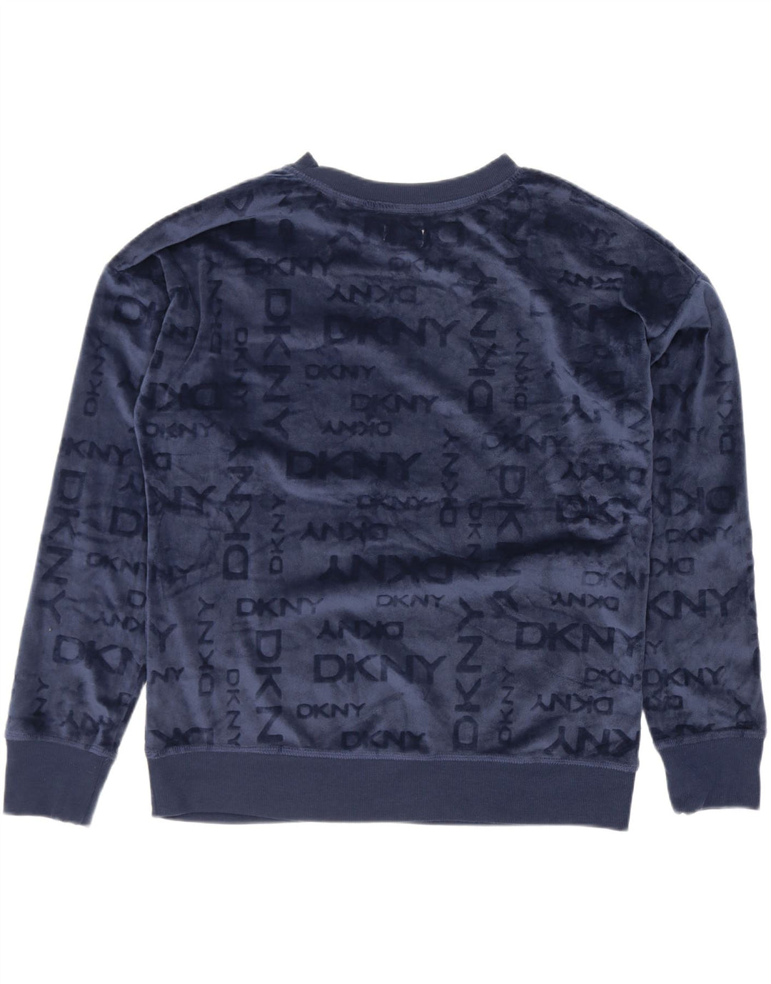 Dkny Felpa con grafica oversize da donna UK 10 Small Blu Navy