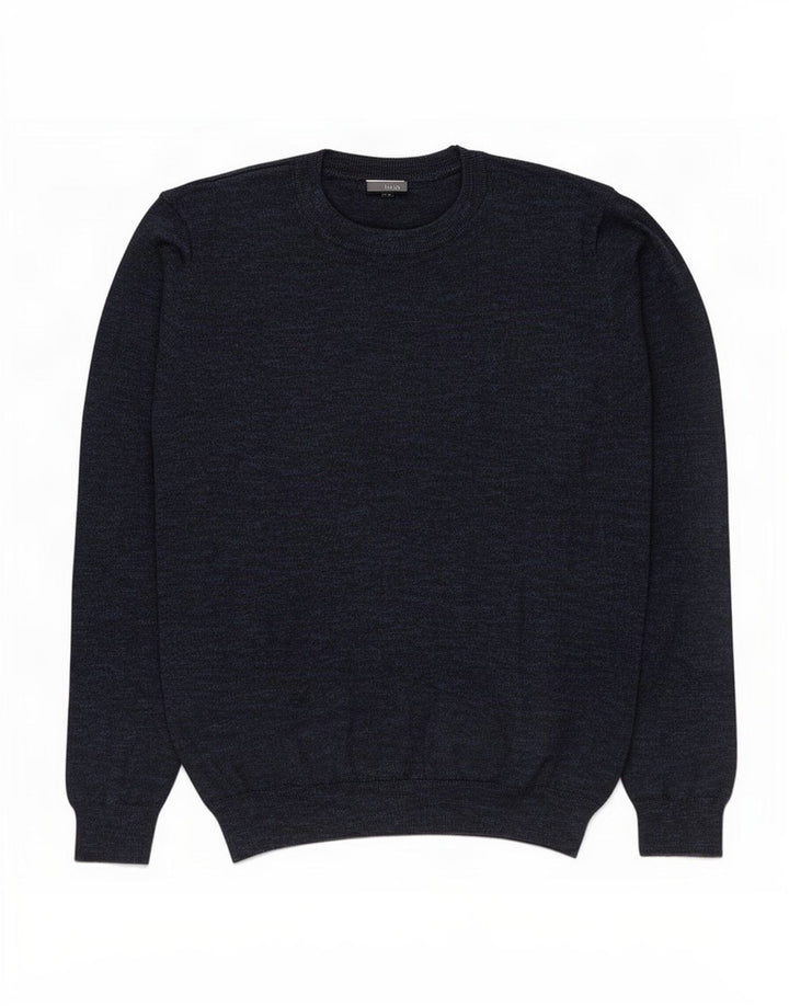 Maglione maglione girocollo da uomo M&Co XL in cotone blu navy