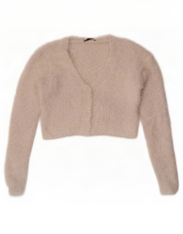 Maglione cardigan corto da donna Zara UK 12 bianco medio