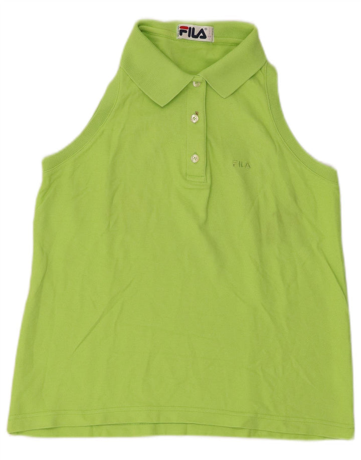 Polo smanicata donna Fila IT 42 Cotone Verde Medio