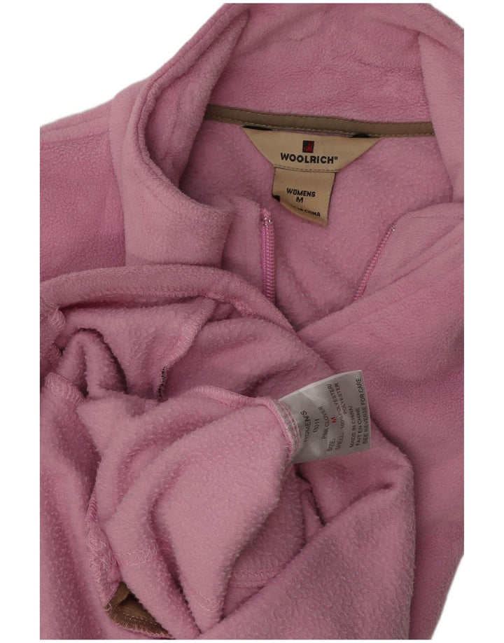 WOOLRICH Womens Fleece Gilet UK 14 Medium Pink Polyester