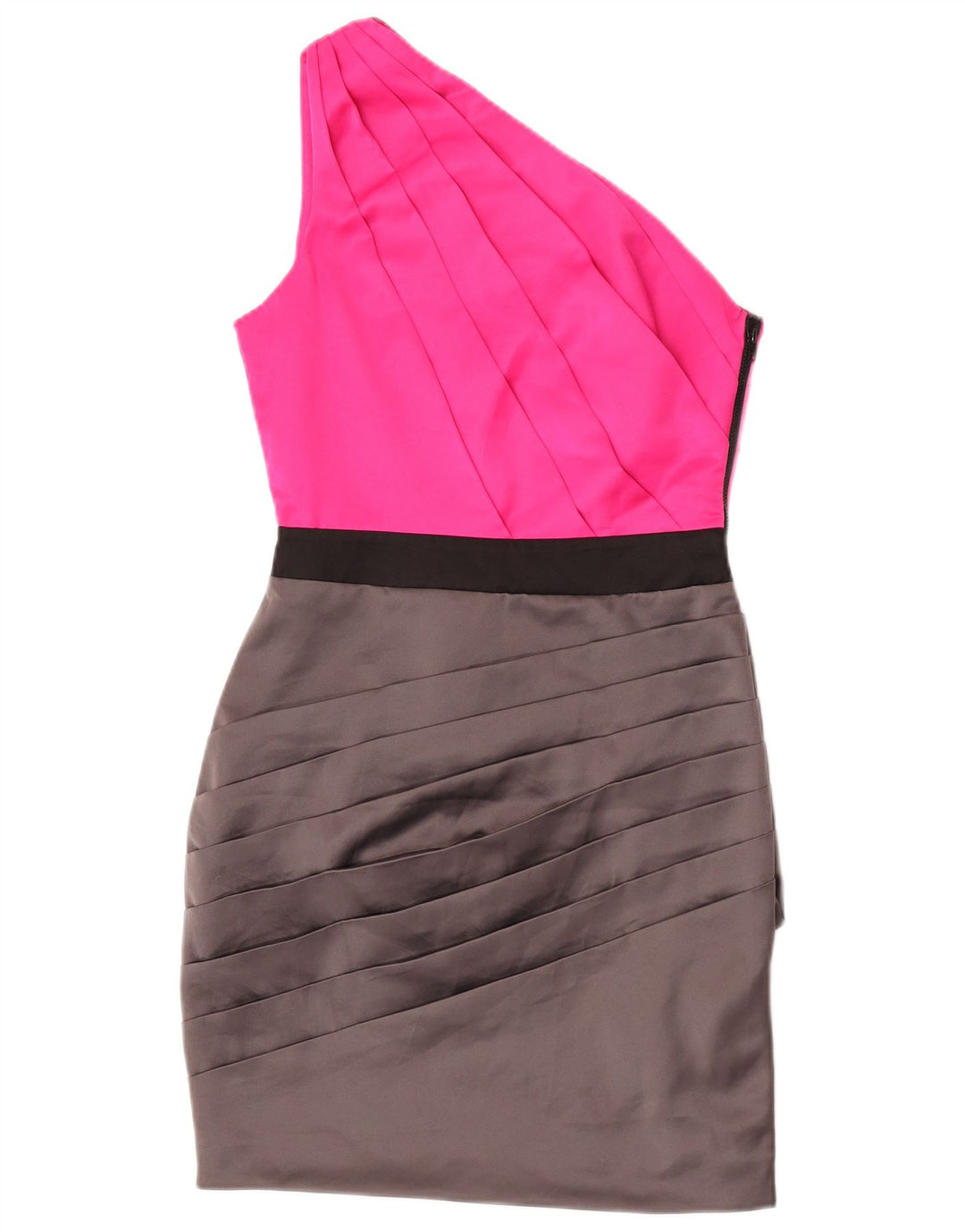Abito monospalla da donna Lipsy UK 10 piccolo poliestere color block rosa