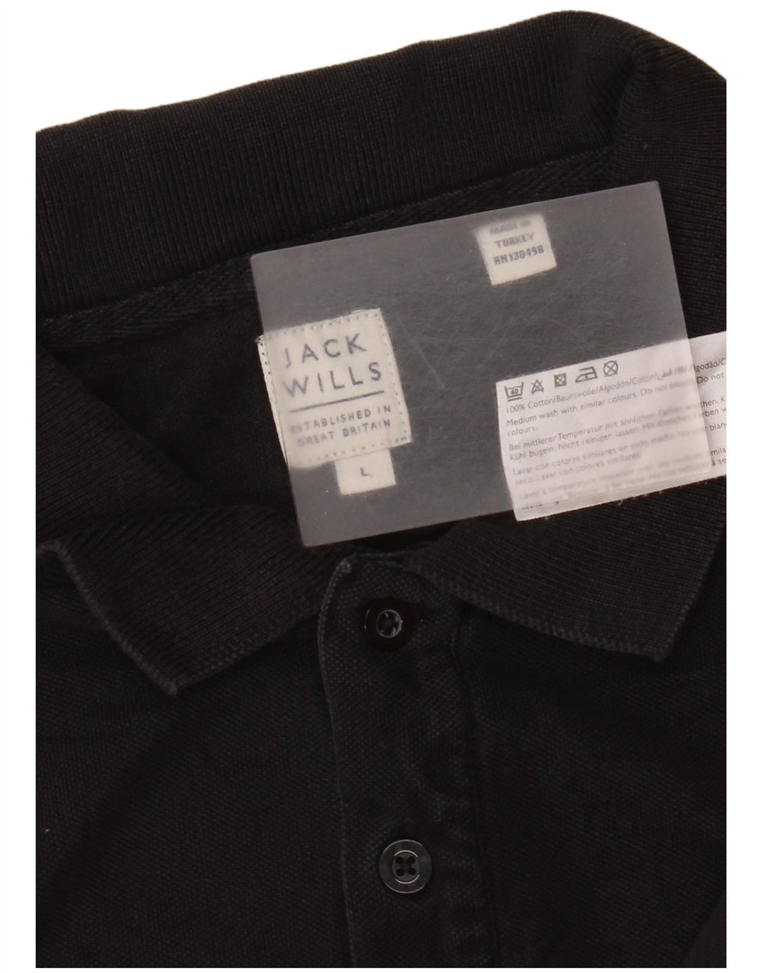 Polo da uomo Jack Wills grande in cotone nero
