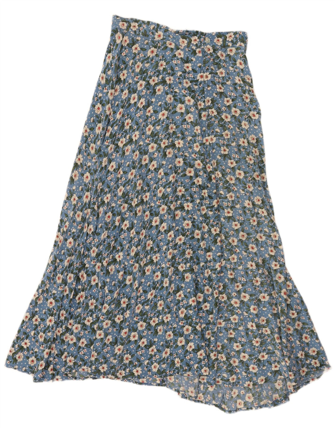 Gonna svasata da donna vintage W26 piccolo floreale blu