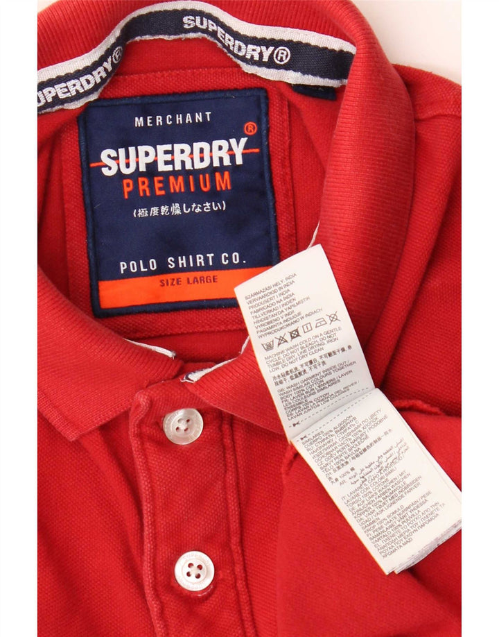 Polo grafica da uomo Superdry grande rossa in cotone