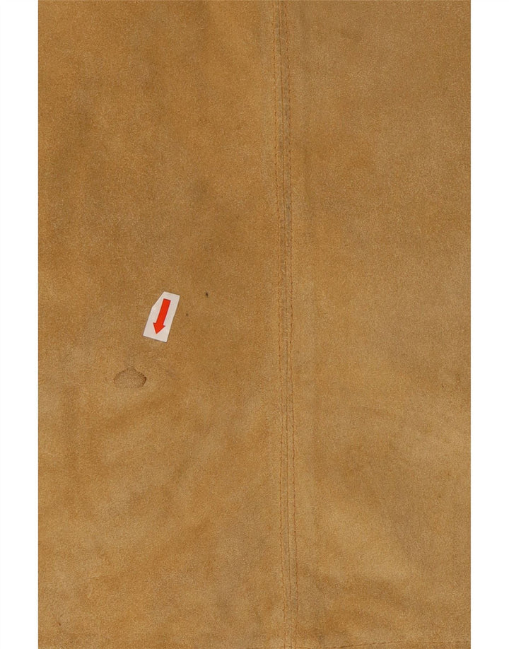 Minigonna da donna in pelle scamosciata VINTAGE media W28 in pelle beige