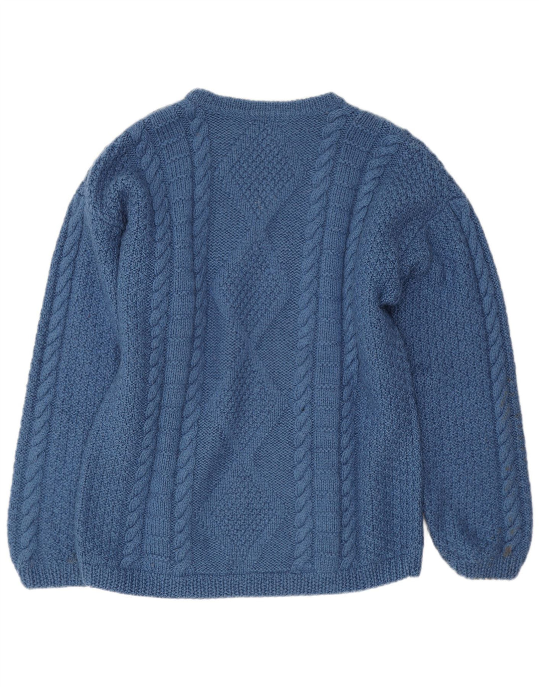 Maglione vintage da uomo con scollo a barca blu medio