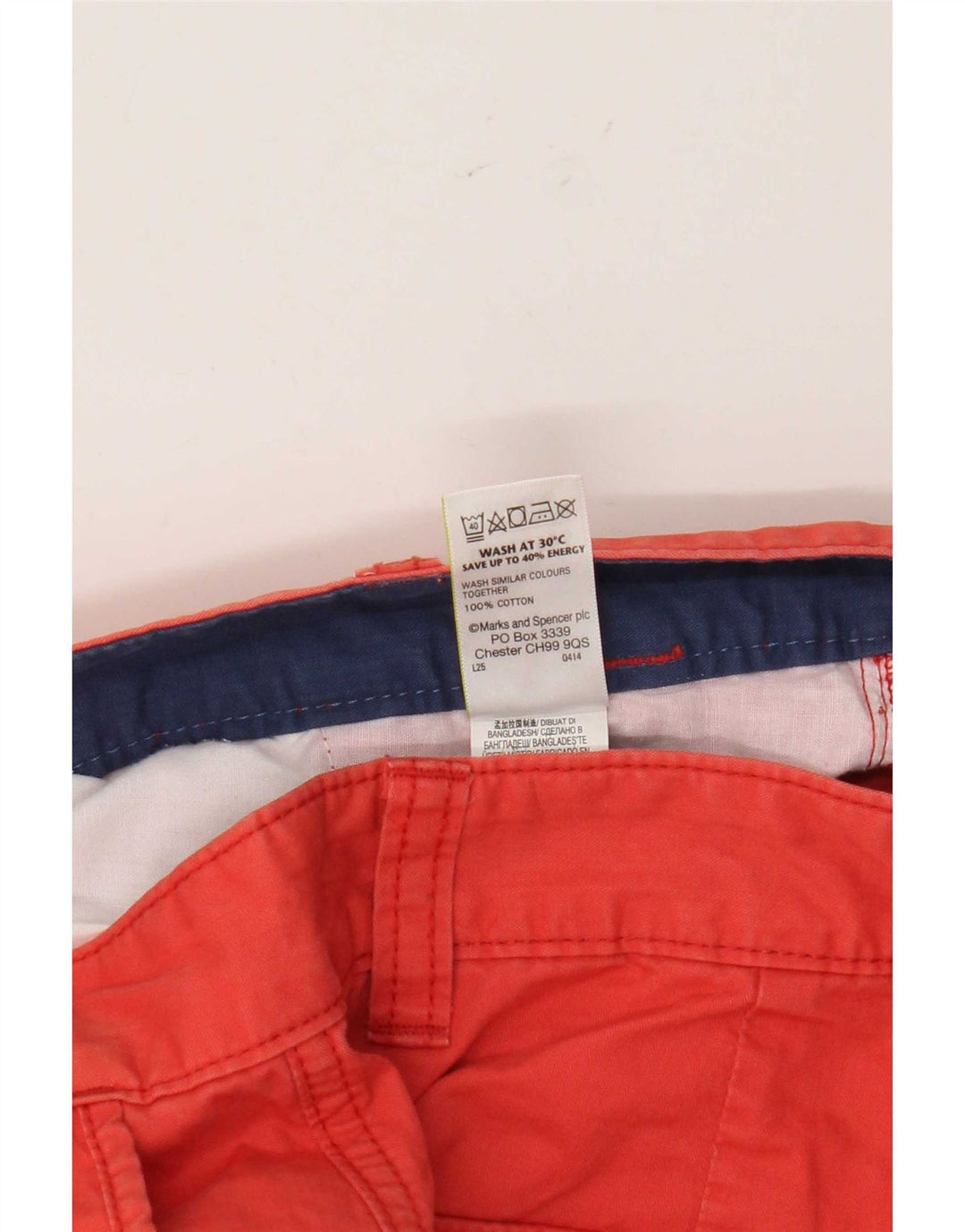 Pantaloncini cargo da uomo Marks & Spencer W32 cotone rosso medio