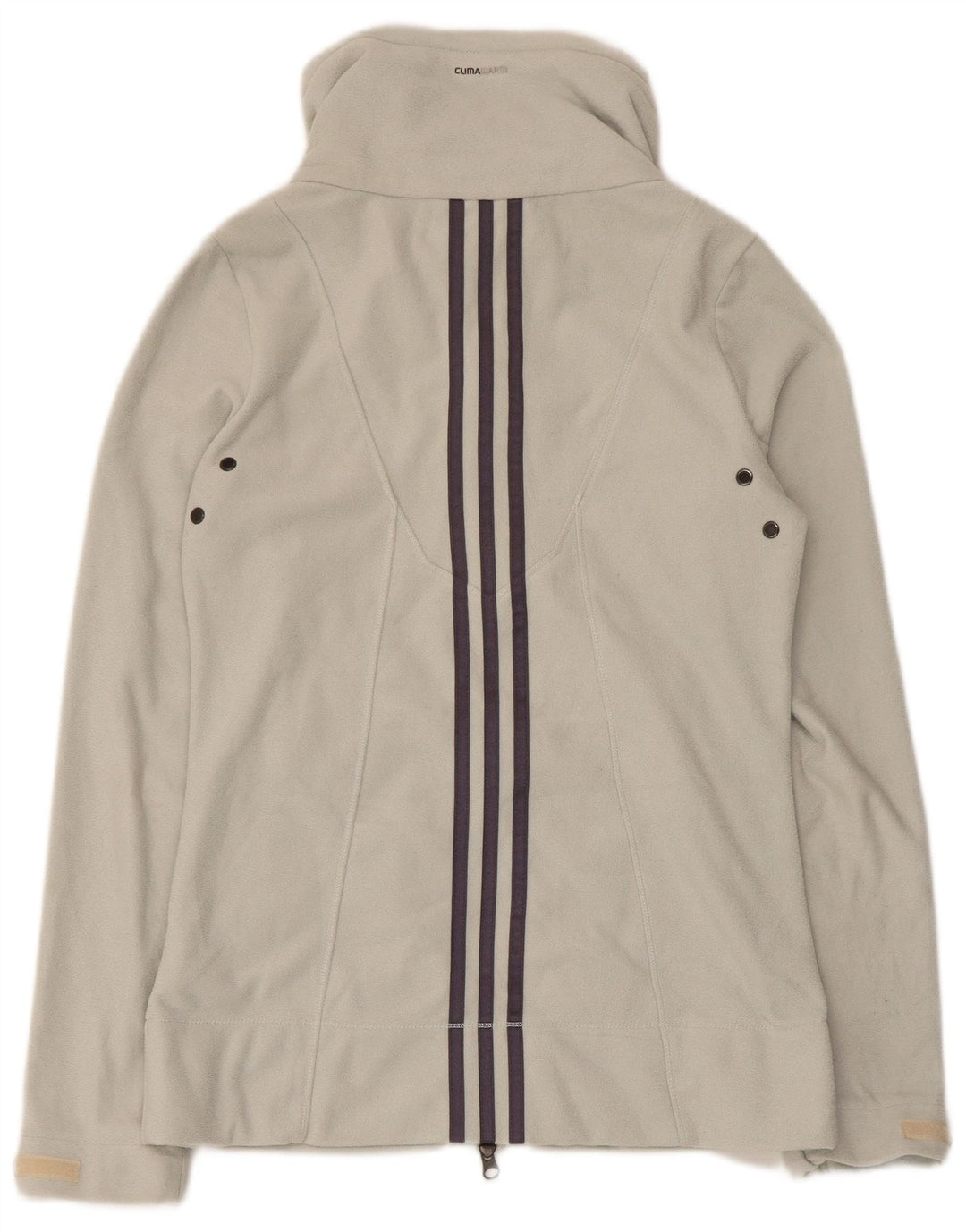 Giacca in pile da donna Adidas UK 12 Poliestere a righe grigio medio