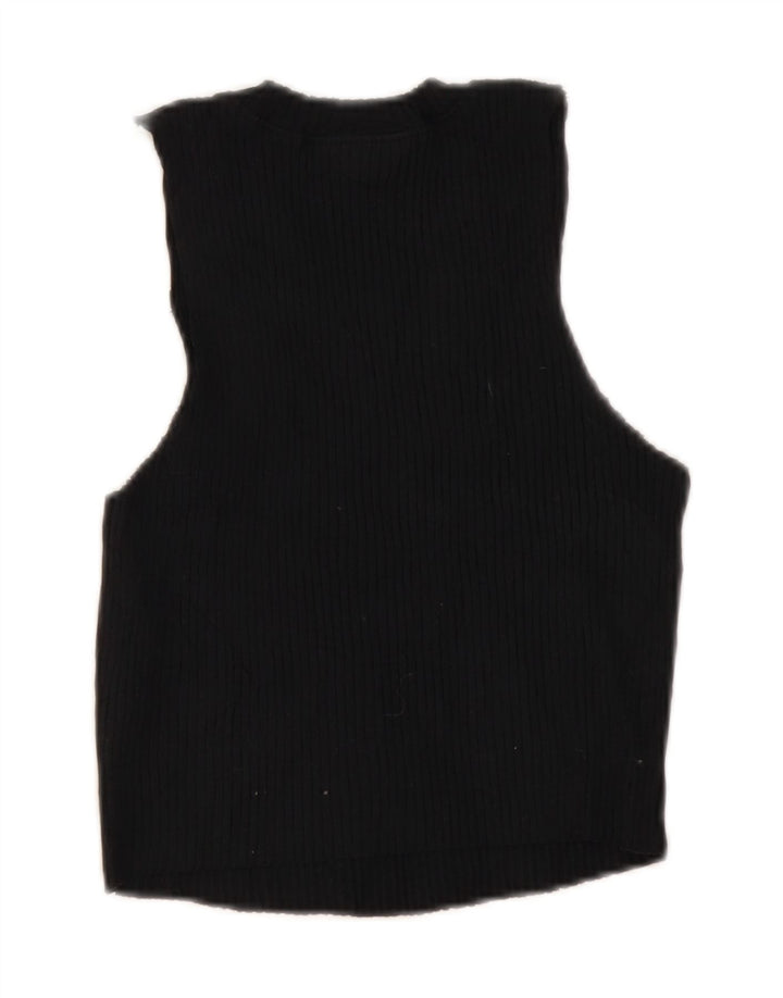 TOPSHOP Womens Vest Top UK 10 Small Black Cotton Vintage Topshop and Second-Hand Topshop from Messina Hembry 