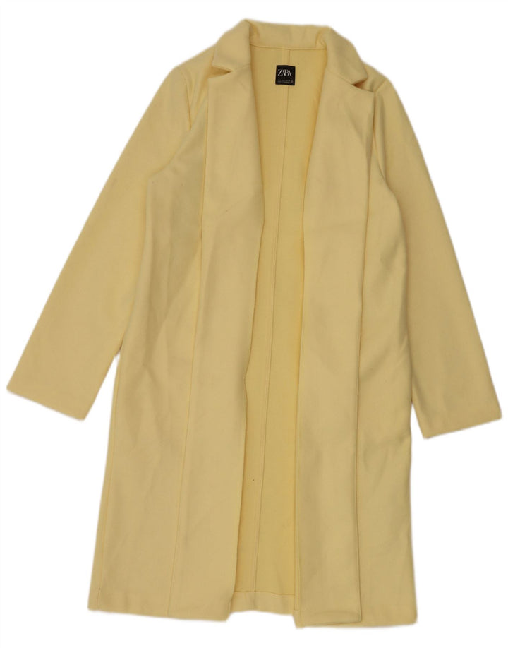 Soprabito aperto da donna Zara UK 16 grande poliestere giallo