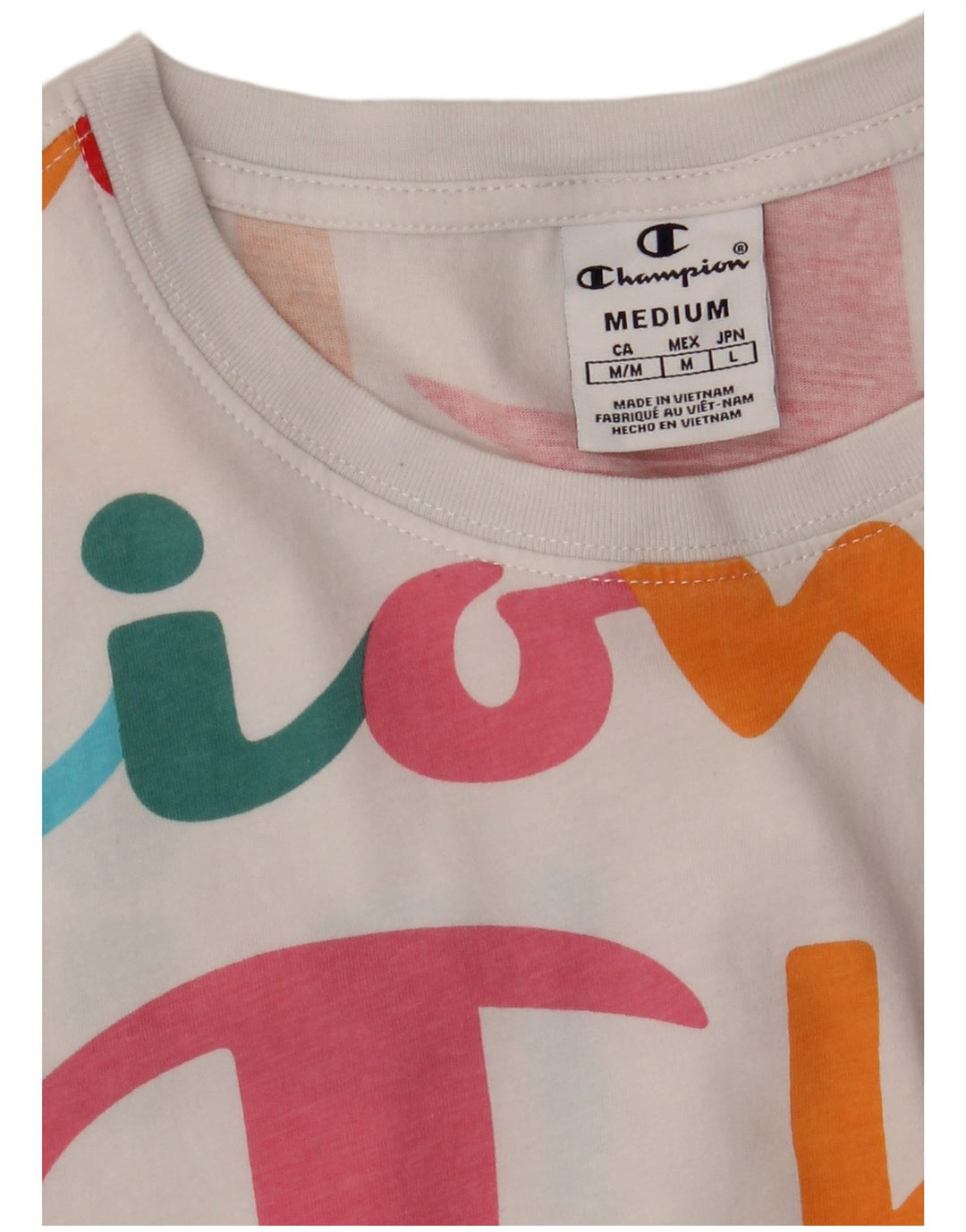 T-shirt grafica da donna CHAMPION Top UK 12 Medium White