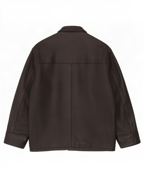 Giacca in pelle vintage da uomo UK 44 2XL Marrone