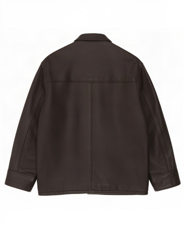 Giacca in pelle vintage da uomo UK 44 2XL Marrone