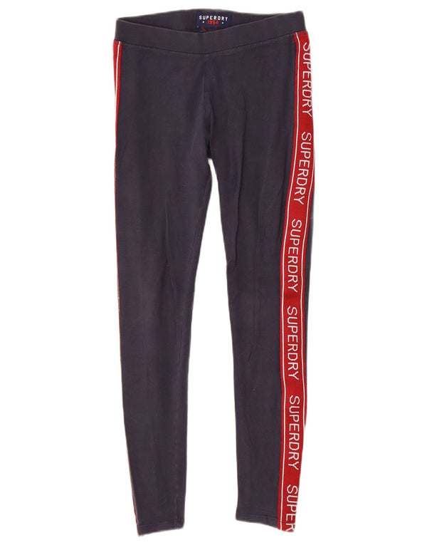Leggings grafici da donna Superdry UK 6 XS blu navy color block