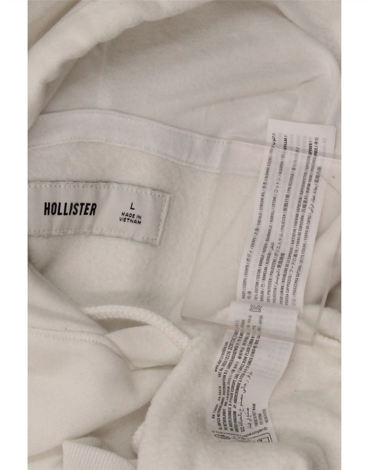 Maglione con cappuccio da uomo HOLLISTER grande in cotone bianco