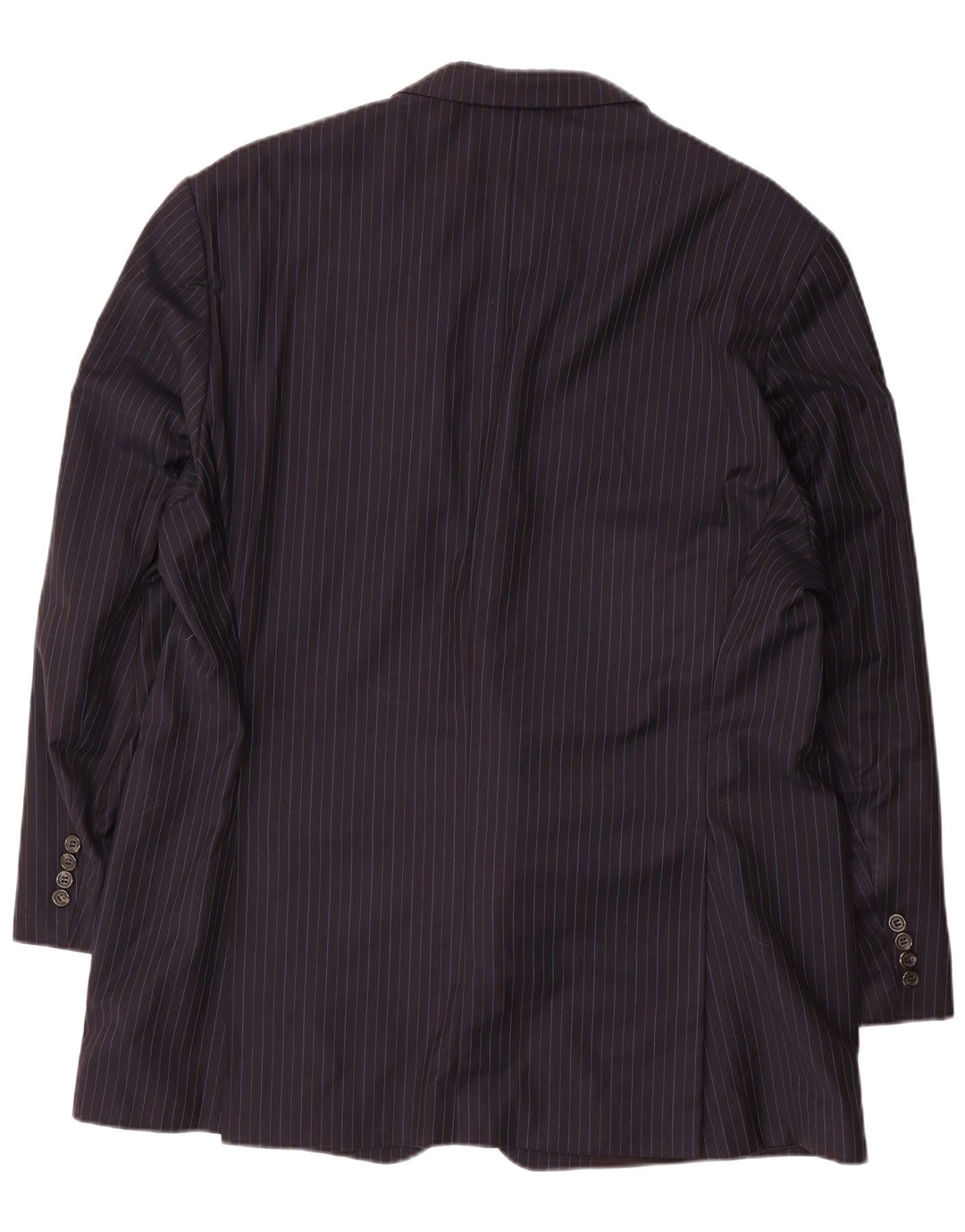 RALPH LAUREN Giacca blazer da uomo a 2 bottoni IT 52 XL Lana gessata blu navy