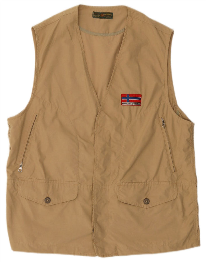 Gilet da uomo vintage IT 40/42 in cotone beige medio
