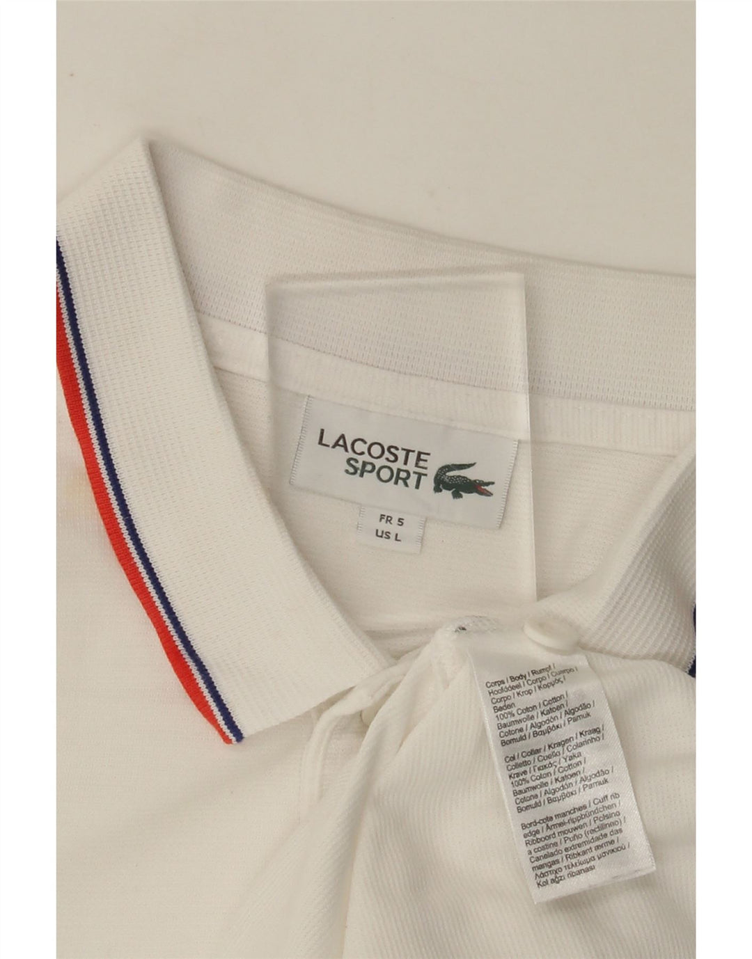 Polo da uomo LACOSTE taglia 5 grande in cotone bianco