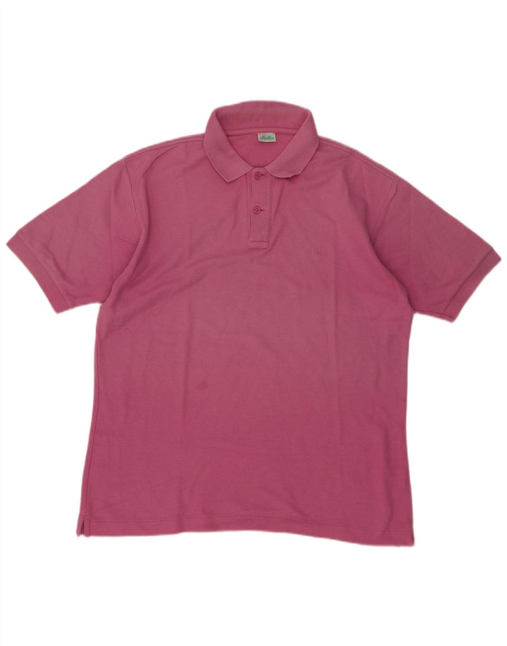 Polo da uomo Ellesse grande in cotone rosa